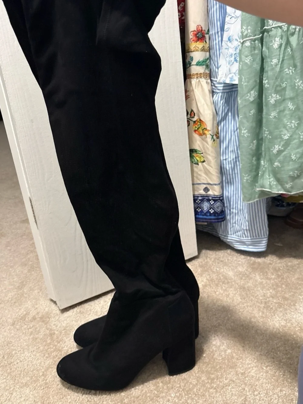 Women’s Black Over-the-Knee Block Heel Boots